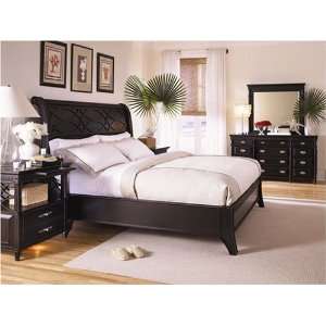  5 Pc King Black Platform Master Bedroom Furniture Set 