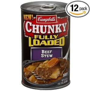 Campbells Chunky Fully Loaded Beef Stew, 18.8 Ounce Packages (Pack of 