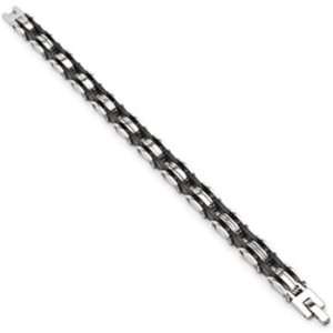    SPIKES 316L Stainless Steel Rubber Bicycle Chain Bracelet Jewelry