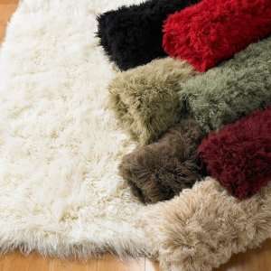  Black Flokati Rug   2.4x4.3