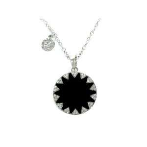  Black Geometric Sunburst Necklace Crystal Star Boho Silver 