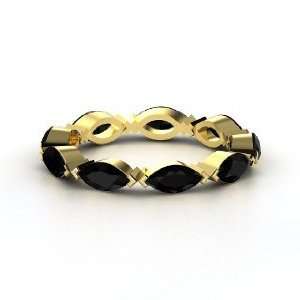   Marquise Eternity Band, 14K Yellow Gold Ring with Black Onyx Jewelry