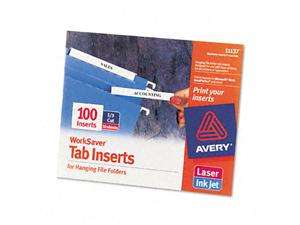    Avery Laser/Inkjet Hanging File Folder Inserts, 1/3 Tab 