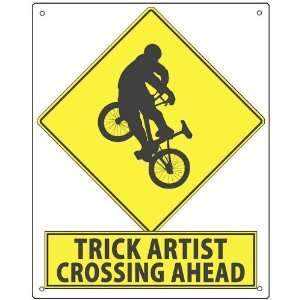  Bikes retro street sign BMX trick artist X games wall 