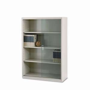  Executive Steel Bookcase W/ Glass Doors, 4 Shelves, 36w x 