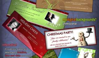 CHRISTMAS HOLIDAY CARD TEMPLATES DIGITAL BACKGROUNDS  