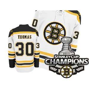 EDGE Boston Bruins Authentic NHL Jerseys Tim Thomas AWAY WHITE Hockey 