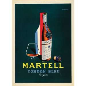 1963 Color Ad Martell Cordon Bleu Cognac Brandy Snifter   Original 