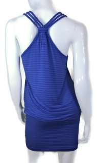 Akira Chicago Size Small Blue Party Dance Dress Sheer Sleeveless Tank 