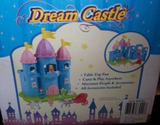 DREAM CASTLE WITH 12 PIECE MINIATURE DOLLS AND ACCESSORIES NIB  