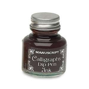  Manuscript Calligraphy Acrylic Dip Pen Ink 30ml Sepia 