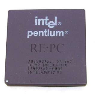 Vintage Intel Pentium 133 MHz CPU Processor Chip with Straight Pins