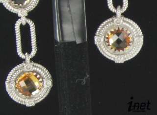   Sterling Silver 925 Orange Citrine Dangle Earrings NEW $625  