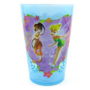 Disney Fairies Blue Clear Plastic Drinking Cup  