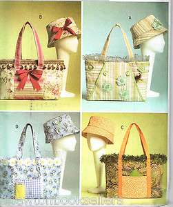 Cute Womens PURSES BAGS HATS Pattern Hats are in 3 sizes ~~ Uncut 
