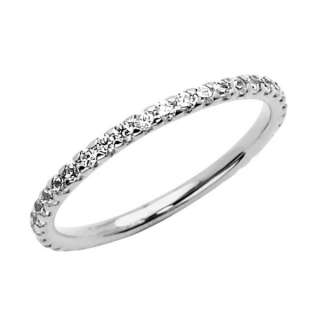   White Gold Round Cluster CZ Cubic Zirconia Wedding Band Ring  