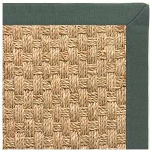   Seabasket Sisal Rug with Green Linen Binding   12x15