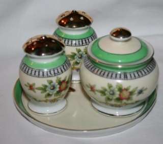 680 Vintage NORITAKE ROSEARA Salt Pepper Condiment Set  