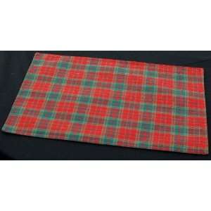 Pair of Table Placemats (reversible) in a Red and Green Plaid Design 