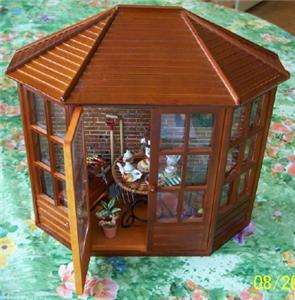 POTTING SHED GAZEBO filled with MINIATURES by REUTTER PORCELAIN  