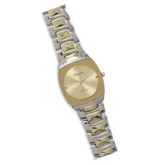 MENS CLASSIC TWO TONE GOLD FACE FASHION WATCH  