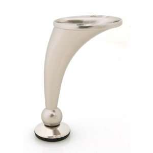 Leg Daddy 4 1/2 Nickel Plated Matte Finish Metal Cylindrical Curved 