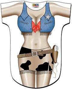 Cowgirl Swimsuit Bikini Cover Up Tee T Shirt New  