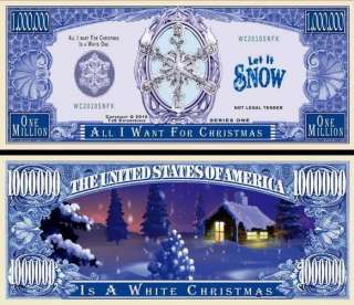 White Christmas Million Dollar Bill (5/$3.00)  