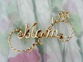 Personalized Name Rose Pin Custom Gold Wire Script Jewelry, Any Name 