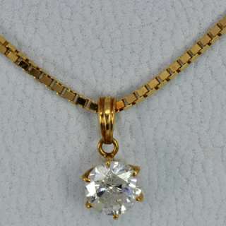 18k Pure Gold Natural Diamond Ladies Pendant With Chain  