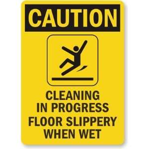  Caution Cleaning In Progress Floor Slippery When Wet 