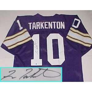   Tarkenton Hand Signed Vikings NFL Throwback Jersey 