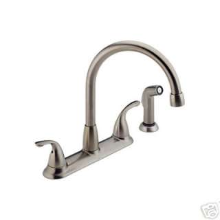 DELTA 21911 SS Stainless Steel Kitchen Faucet with Side Spray