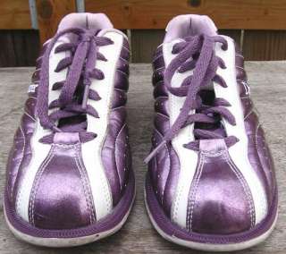 DEXTER BOWLING SHOES Womens size 6.5 M Shiny Metallic Purple & White 