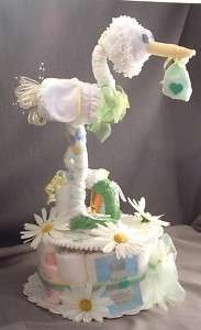 Stork Diaper Cake Baby Shower Gift Centerpiece  