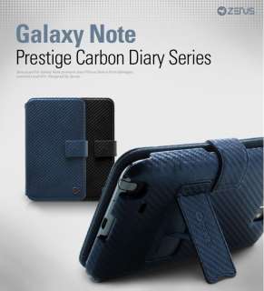   Note Case N7000 i9220 PRESTIGE CARBON DIARY TYPE REAL BLACK  