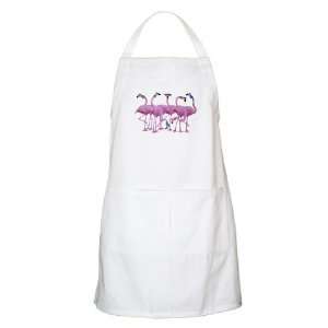    Apron White Cool Flamingos with Sunglasses 