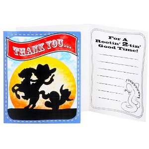  Cowboy 2nd Birthday Thank You Notes (8) Party Supplies 