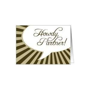  Howdy, Partner  cowboy party invitations Card Health 