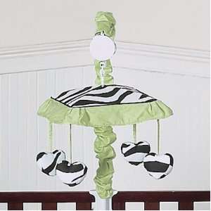  Lime Funky Zebra Musical Baby Girls Crib Mobile by JoJo 