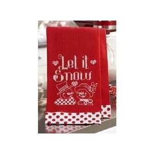    Let it Snow Towel Pair Stamped Cross Stitch Kit