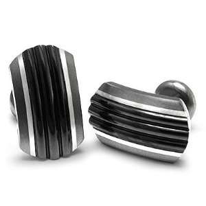  Titanium and Sterling Silver Trio Cuff Link Jewelry