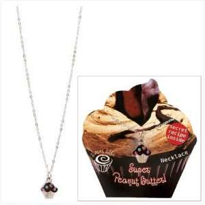   Peanut Butter Cupcake Pendant Necklace with Swarovski Crystal Jewelry