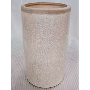  5.5Dx9.4H Ceramic Cylinder Vase Beige