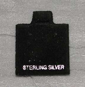 100 Black Velvet Silver Puff Earring Pad Cards 1x1  