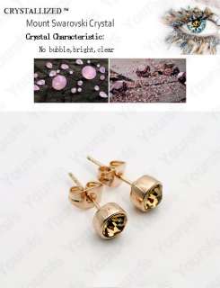 18K Gold Plated Ear Pin Swarovski Crystal Studs Earring  