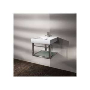 01 Wall Mounted Steel Structure for 5030 Washbasin W/ One Wooden Shelf 