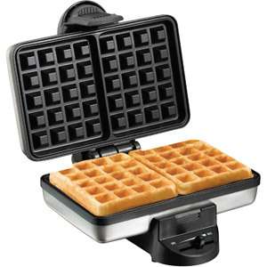 GE Belgian Waffle Maker 169186 Iron 2 Square Stainless Steel NEW 