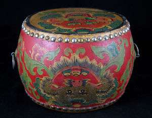 Chinese Tibetan Antique Hand Painted Drum  
