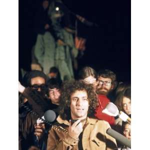  Yippie Leader Abbie Hoffman Speaking to Crowd During the 